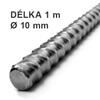Oceľové rebierkové tyče Ø 10 mm - Tyč žebírková R10, délka 1m