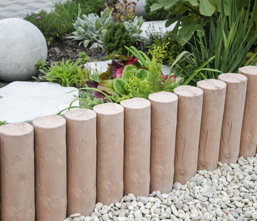 Betónová palisáda kruhová DEKOR drevo farba karamelová - foto č.6