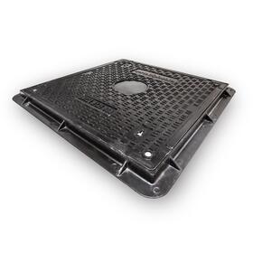 Poklop kompozitný štvorcový SMC 600x600 mm B125 uzamykateľný