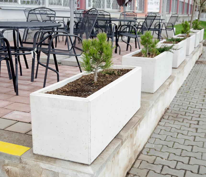 Betónový kvetináč Sandra farba natural povrch hladký - foto č.5