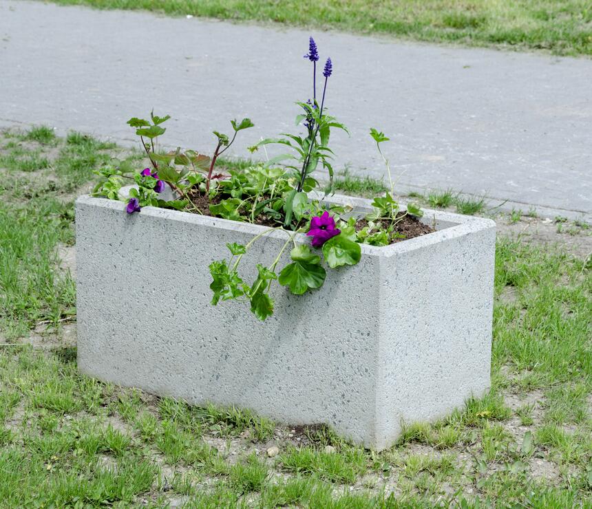 Betónový kvetináč Laura farba natural povrch tryskaný - foto č.11