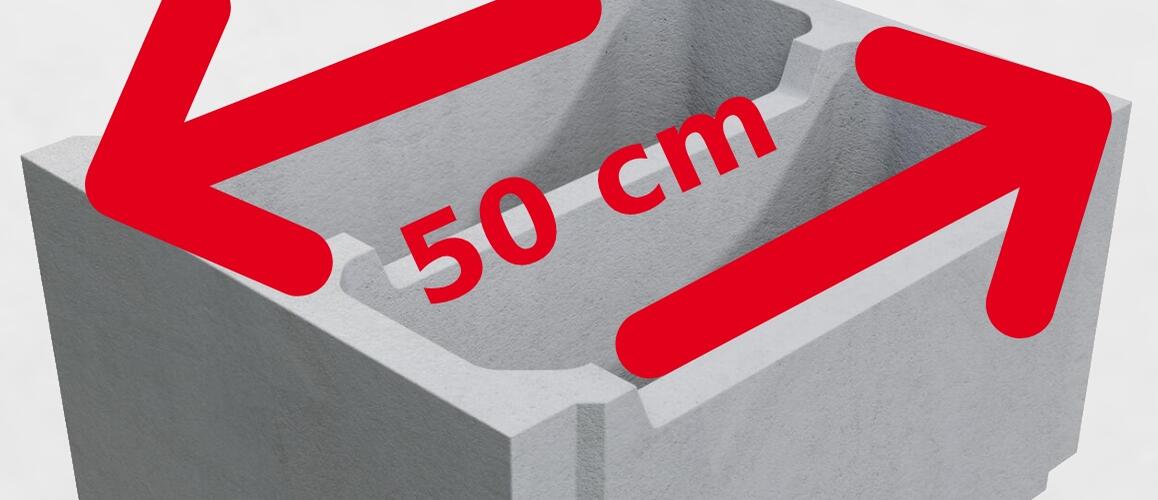 Stratené debnenie 50 cm (šírka)